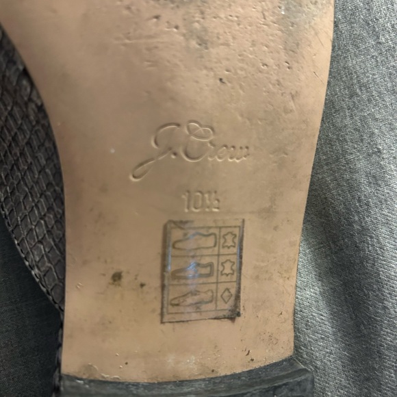 J Crew Black White Academy Snakeskin Embossed Penny Loafer Mule - Picture 4 of 6